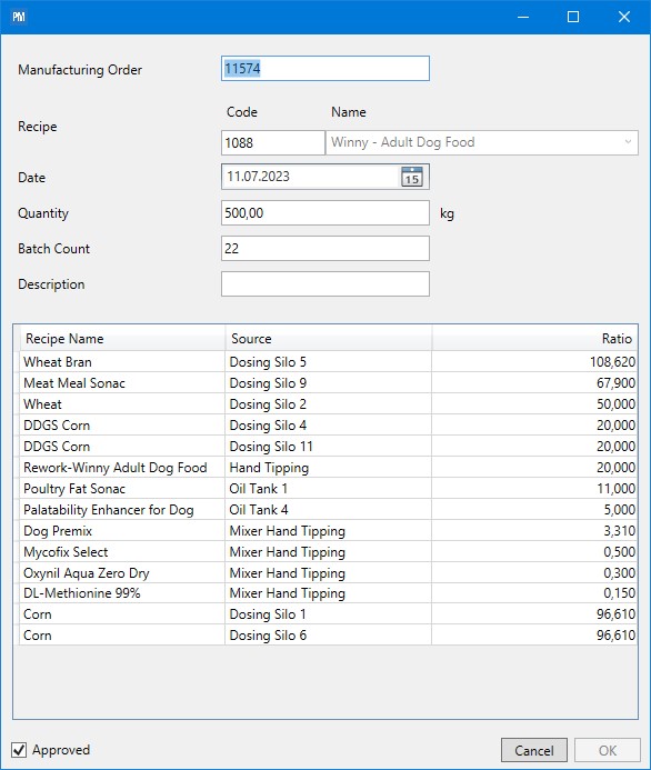 Production order